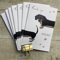 NOTELETS - THANK YOU PACK OF 6 - DACHSHUND DOG (N95-310)