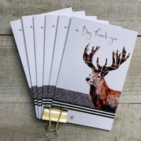 NOTELETS - BIG THANK YOU PACK OF 6 - RED STAG (N95-307)