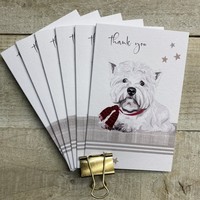 NOTELETS - THANK YOU PACK OF 6 - WESTIE DOG (N95-309)