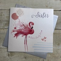 SISTER BIRTHDAY - FLAMINGO LARGE CARD (XB156-S)