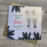 ANY RELATION - PERSONALISED CHRISTMAS CARD - FLUTES (P-C23-1)