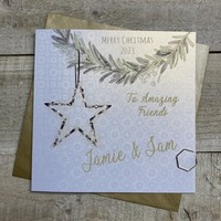 ANY RELATION - PERSONALISED CHRISTMAS CARD - FAIRY LIGHT STAR (P-C23-9)