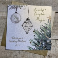 ANY RELATION - PERSONALISED CHRISTMAS CARD - TREE & SILVER BRANCH (P-C23-12)