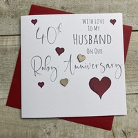 HUSBAND 40TH ANNIVERSRAY RED HEARTS (S108-H40)