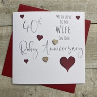 WIFE 40TH ANNIVERSRAY RED HEARTS (S108-W40)
