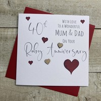 MUM & DAD 40TH ANNIVERSRAY RED HEARTS (S108-M40)