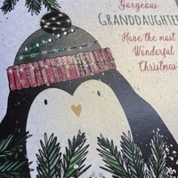 GRANDDAUGHTER - PENGUIN CHRISTMAS CARD (C23-32-GD)