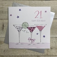 21ST BIRTHDAY - COCKTAIL GLASSES LARGE CARD (XS271-21)