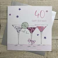 40TH BIRTHDAY - COCKTAIL GLASSES LARGE CARD (XS271-40)