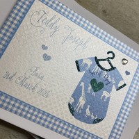 PERSONALISED NEW BABY GIFTS - BLUE BABY VEST (PL62-GROUP)