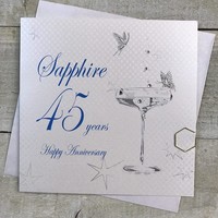 45TH SAPPHIRE WEDDING ANNIVERSARY, COUPE GLASS (BD145C-SALE)