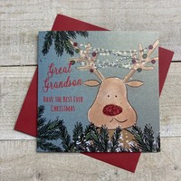 GREAT GRANDSON - REINDEER WITH LIGHTS CHRISTMAS CARD (C23-31-GGS)
