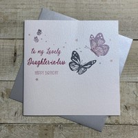 LOVELY DAUGHTER-IN-LAW BIRTHDAY - BUTTERFLIES LARGE CARD (XD100-DIL)
