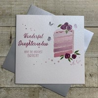 WONDERFUL GRANDDAUGHTER BIRTHDAY - PINK LAYER CAKE LARGE CARD (XD96-DIL)