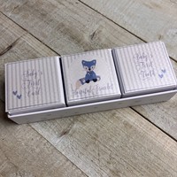 3-IN-1 BOX - 1st CURL, TOOTH, HOSPITAL BRACELET - BLUE FOX (FOB5)