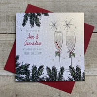 SON & SON-IN-LAW - FLUTES & SPARKLERS CHRISTMAS CARD (C23-1-SSIL)