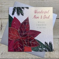 WONDERFUL MUM & DAD - POINSETTIA CHRISTMAS CARD (XC23-S2-MD)