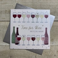 TIME FOR WINE BIRTHDAY - WINE GLASSES & BOTTLES (D296)
