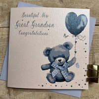 BEAUTIFUL NEW GREAT GRANDSON - BLUE TEDDY (D311)