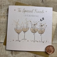 SPECIAL FRIENDS ANNIVERSARY - COUPE GLASSES WITH SPARKLERS (D326)