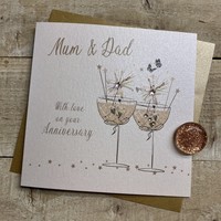 MUM & DAD ANNIVERSARY - COUPE GLASSES WITH SPARKLERS (D334)
