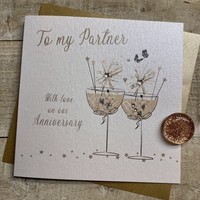 TO MY PARTNER ANNIVERSARY - COUPE GLASSES WITH SPARKLERS (D341)