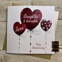 DAUGHTER & SON-IN-LAW ANNIVERSARY - RED HEART BALLOONS (D342)