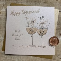 HAPPY ENGAGEMENT - COUPE GLASSES WITH SPARKLERS (D344)