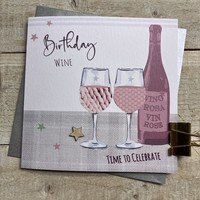 BIRTHDAY WINE - WINE GLASSES & BOTTLE (S421)