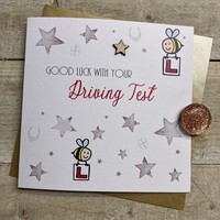 GOOD LUCK WITH YOUR DRIVING TEST - BEES WITH L-PLATES (S456)