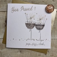 YOU PASSED - COUPE GLASSES WITH SPARKLERS (S458)
