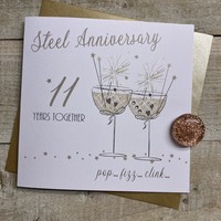 11TH STEEL ANNIVERSARY - COUPE GLASSES WITH SPARKLERS (SAA11)