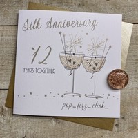 12TH SILK ANNIVERSARY - COUPE GLASSES WITH SPARKLERS (SAA12)
