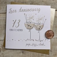 13TH LACE ANNIVERSARY - COUPE GLASSES WITH SPARKLERS (SAA13)