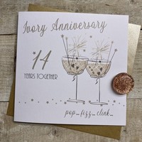 14TH IVORY ANNIVERSARY - COUPE GLASSES WITH SPARKLERS (SAA14)