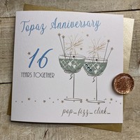 16TH TOPAZ ANNIVERSARY - COUPE GLASSES WITH SPARKLERS (SAA16)