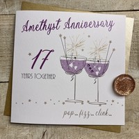17TH AMETHYST ANNIVERSARY - COUPE GLASSES WITH SPARKLERS (SAA17)