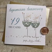 19TH AQUAMARINE ANNIVERSARY - COUPE GLASSES WITH SPARKLERS (SAA19)