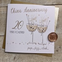 20TH CHINA ANNIVERSARY - COUPE GLASSES WITH SPARKLERS (SAA20)