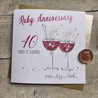 40TH RUBY ANNIVERSARY - COUPE GLASSES WITH SPARKLERS (SAA40)