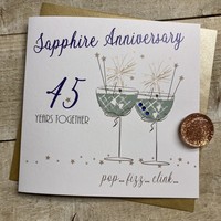 45TH SAPPHIRE ANNIVERSARY - COUPE GLASSES WITH SPARKLERS (SAA45)