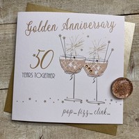 50TH GOLDEN ANNIVERSARY - COUPE GLASEES WITH SPARKLERS (SAA50)