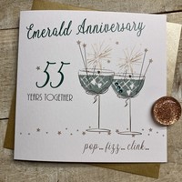 55TH EMERALD ANNIVERSARY - COUPE GLASSES WITH SPARKLERS (SAA55)