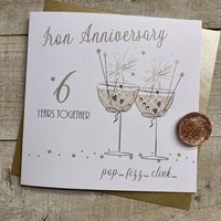 6TH IRON ANNIVERSARY - COUPE GLASSES WITH SPARKLERS (SAA6)