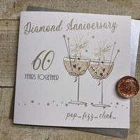 60TH DIAMOND ANNIVERSARY - COUPE GLASSES WITH SPARKLERS (SAA60)