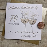 70TH PLATINUM ANNIVERSARY - COUPE GLASSES WITH SPARKLERS (SAA70)