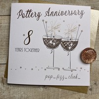 8TH POTTERY ANNIVERSARY - COUPE GLASSES WITH SPARKLERS (SAA8)