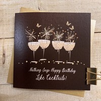 NOTHING SAYS HAPPY BIRTHDAY LIKE COCKTAILS - COUPE GLASSES WITH SPARKLERS (DB5)