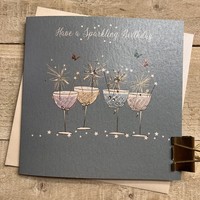 HAVE A SPARKLING BIRTHDAY - COUPE GLASSES WITH SPARKLERS (DB6)