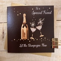 TO A SPECIAL FRIEND BIRTHDAY - CHAMPAGNE & GLASSES (DB8)